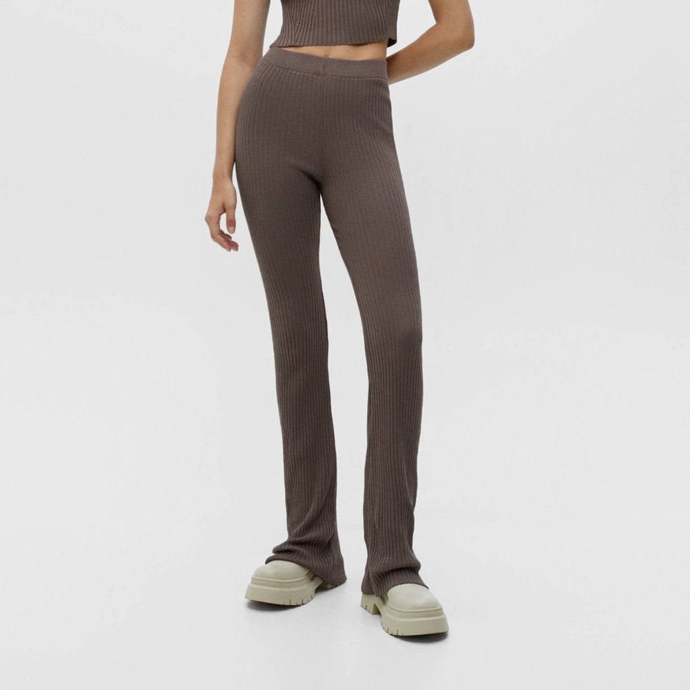 Ribbed Bell Bottom Pants